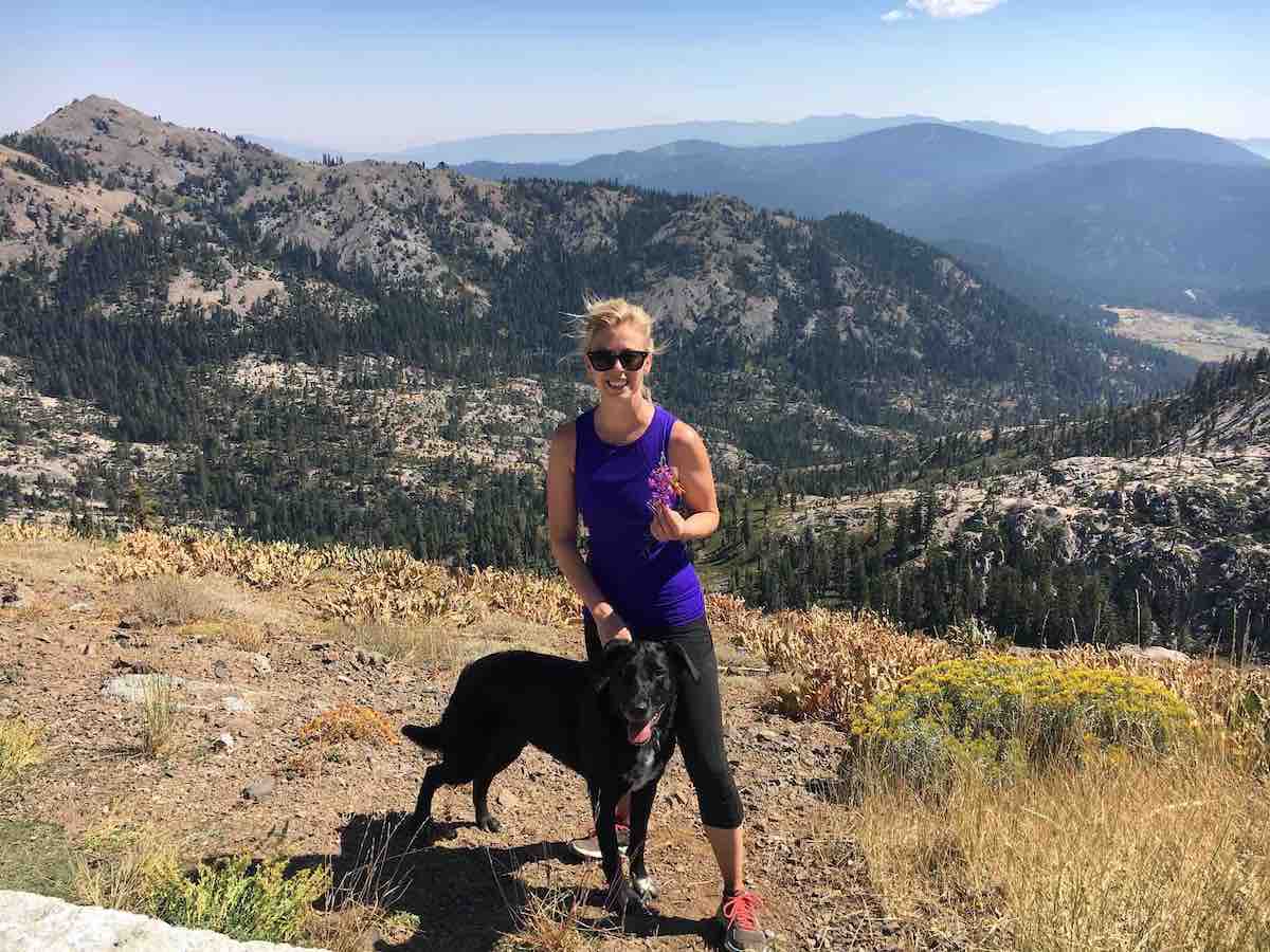 Nilki and Cooper Hiking in the Mountains